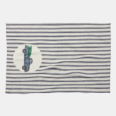 blauw kerstboom, Truck Kitchen Towel Theedoek (Horizontaal)