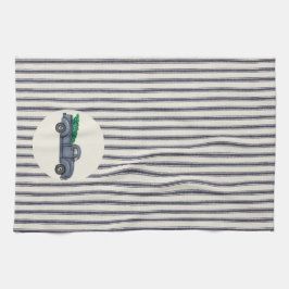  blauw kerstboom, Truck Kitchen Towel Theedoek