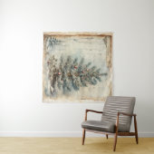 blauw kerstboom wandtapijt wandkleed (In Situ (horizontaal))