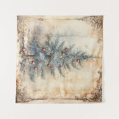 blauw kerstboom wandtapijt wandkleed (Voorkant (horizontaal))