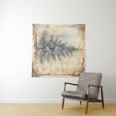 blauw kerstboom wandtapijt wandkleed (In Situ (horizontaal))