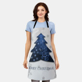 Blauw kerstboomblauw All-Over Print Schort (Gedragen)