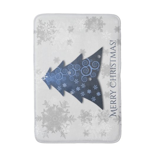Blauw kerstboomblauw badmat (Voorkant Verticaal)