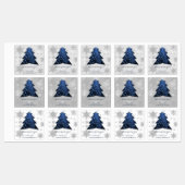 Blauw kerstboomblauw baklabel labels (Vel)