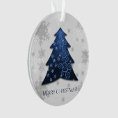 Blauw kerstboomblauw Ornament (voorkant)
