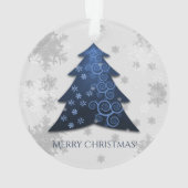 Blauw kerstboomblauw Ornament (achterkant)