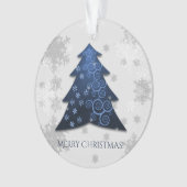 Blauw kerstboomblauw Ornament (voorkant)