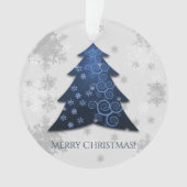 Blauw kerstboomblauw Ornament (voorkant)