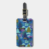  blauw kerstboombos bagagelabel (Voorkant verticaal)