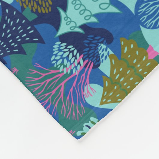  blauw kerstboombos fleece deken (Hoek)