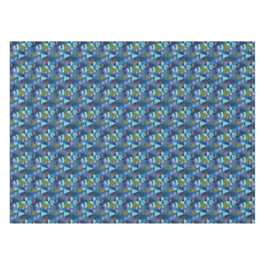  blauw kerstboombos tafelkleed (Voorkant (Horizontaal))