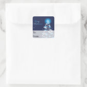 Blauw kerstboomgeschenk Label (Tas)
