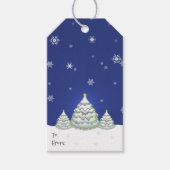 Blauw kerstboomgeschenk Label Cadeaulabel (Voorkant)