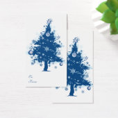 Blauw kerstboomgeschenk Label Visitekaartje (Bureau)