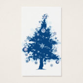 Blauw kerstboomgeschenk Label Visitekaartje (Achterkant)