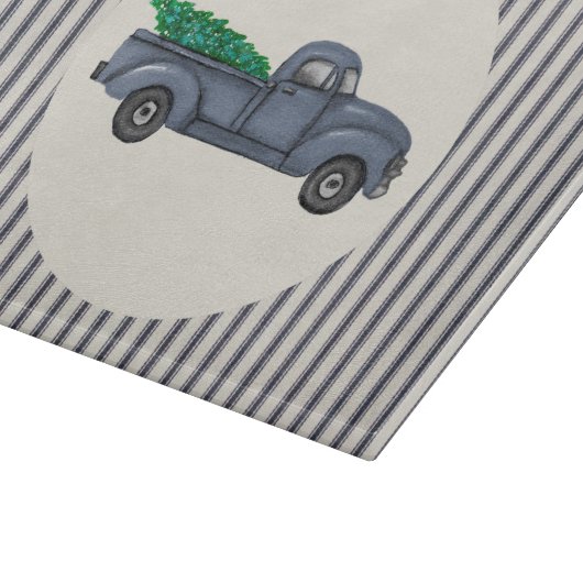  blauw kerstboomkapje snijplank (Hoek)