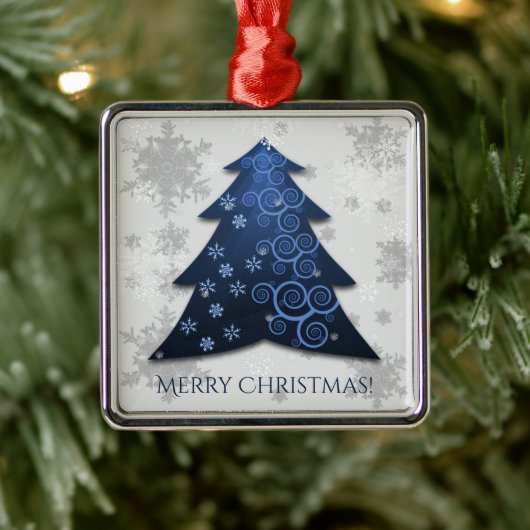 Blauw kerstboomkeramisch Ornament (Boom)