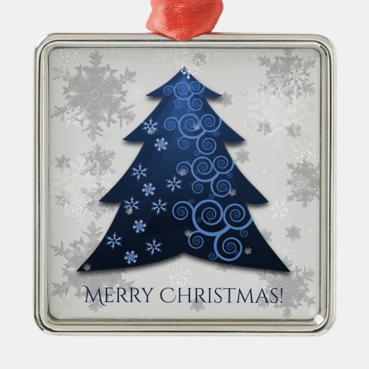 Blauw kerstboomkeramisch Ornament (Voorkant)