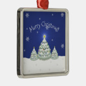 Blauw kerstboomkeramisch Ornament (Rechts)