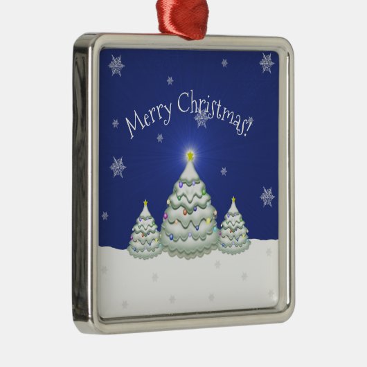 Blauw kerstboomkeramisch Ornament (Rechts)