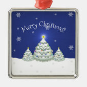Blauw kerstboomkeramisch Ornament (Voorkant)