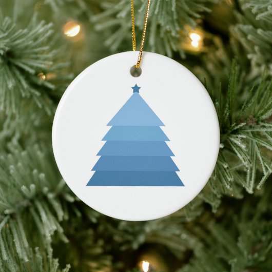 Blauw kerstboomkeramisch Ornament (Boom)
