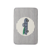 blauw kerstboomklooster badmat (Voorkant Verticaal)