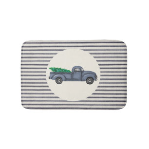  blauw kerstboomklooster badmat