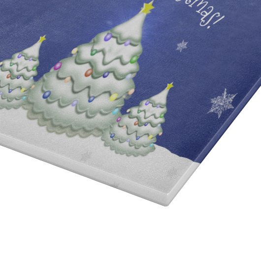 Blauw kerstboomknipbord snijplank (Hoek)