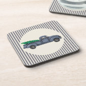  blauw kerstboomkurk Onderzetters (Linkerzijde)