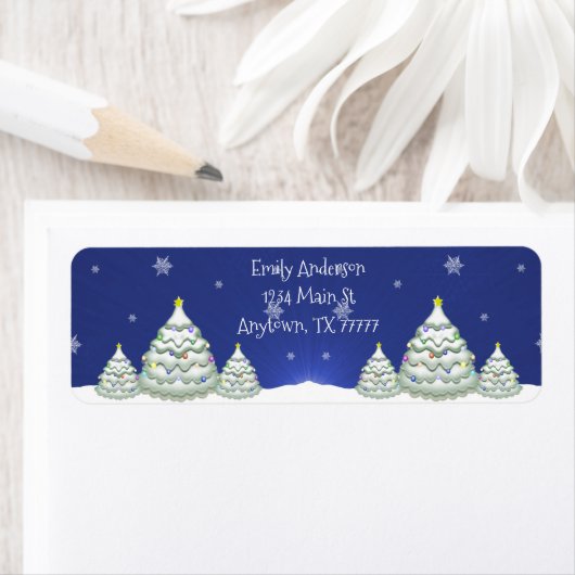 Blauw kerstboomlabel etiket (Insitu)