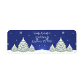 Blauw kerstboomlabel etiket (Voorkant)