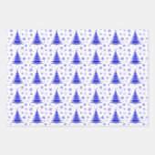 Blauw kerstboommodel inpakpapier vel (Voorkant 3)