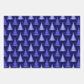 Blauw kerstboommodel inpakpapier vel (Voorkant 2)