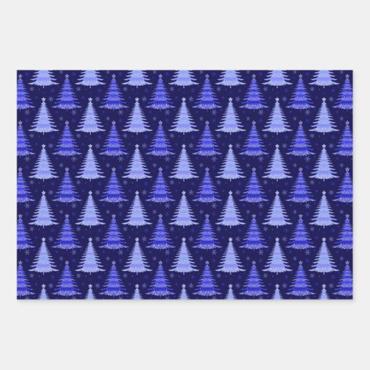 Blauw kerstboommodel inpakpapier vel (Voorkant 2)