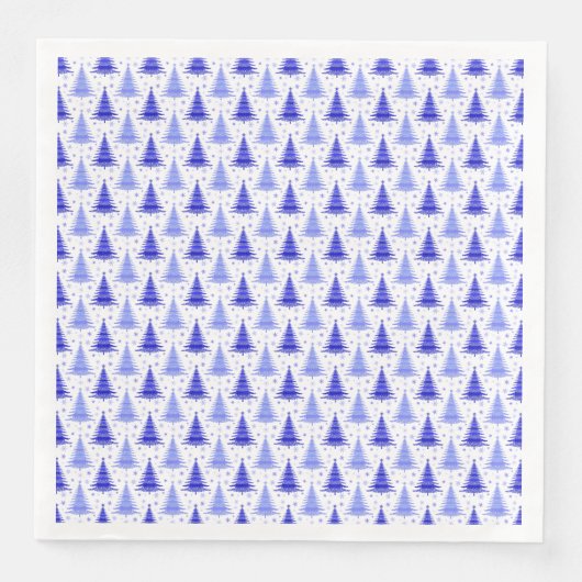 Blauw kerstboommodel servet (Voorkant)