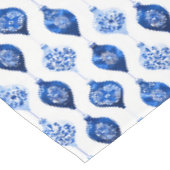 Blauw kerstboomornamentpatroon tafelkleed (Gekanteld)