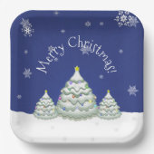 Blauw kerstboompapier Bord (Voorkant)