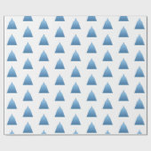 Blauw kerstboompapier cadeaupapier (Vlak)