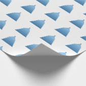 Blauw kerstboompapier cadeaupapier (Hoek)