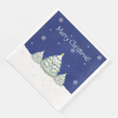 Blauw kerstboompapier servet (Hoek)