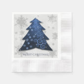 Blauw kerstboompapier servet (Voorkant)