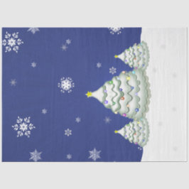 Blauw kerstboompapier tissuepapier