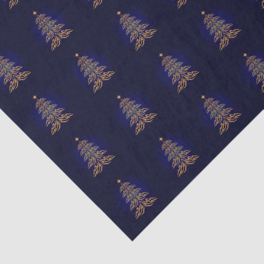 Blauw kerstboompapier tissuepapier (Detail)