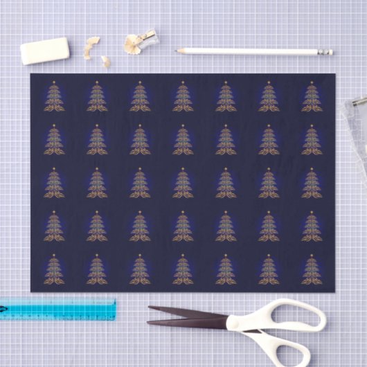 Blauw kerstboompapier tissuepapier (Craft)
