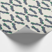  blauw kerstboompapier voor het ompakken van vrach cadeaupapier (Hoek)