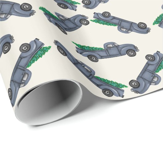  blauw kerstboompapier voor het ompakken van vrach cadeaupapier (Rol Hoek)