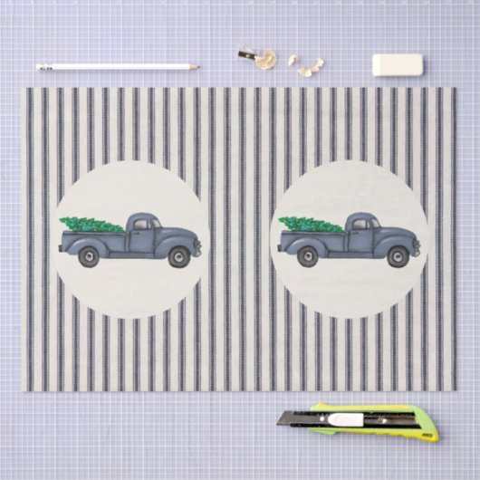  blauw kerstboompapier voor vrachtwagens tissuepapier (Craft)