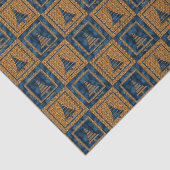 Blauw kerstboompatroon met tijger tissuepapier (Detail)