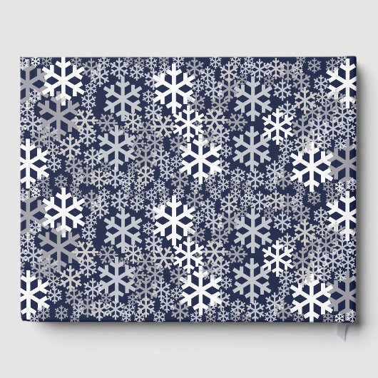 Blauw kerstboomschilfers gastenboek (Achterkant)